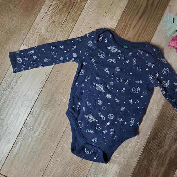 dip blue outer space baby toddler boy bodysuit onesie size 18-24m nwot - Picture 9 of 16